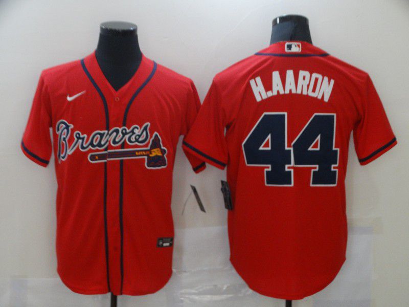 Men Atlanta Braves #44 H.aaron Red Game Nike MLB Jerseys->oakland athletics->MLB Jersey